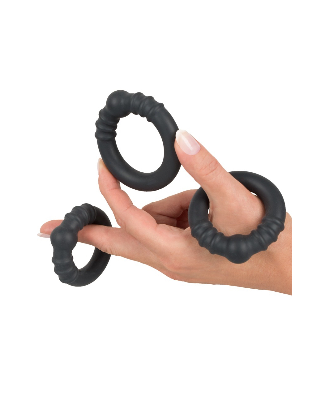 Rebel svertinių silikono penio žiedų komplektas