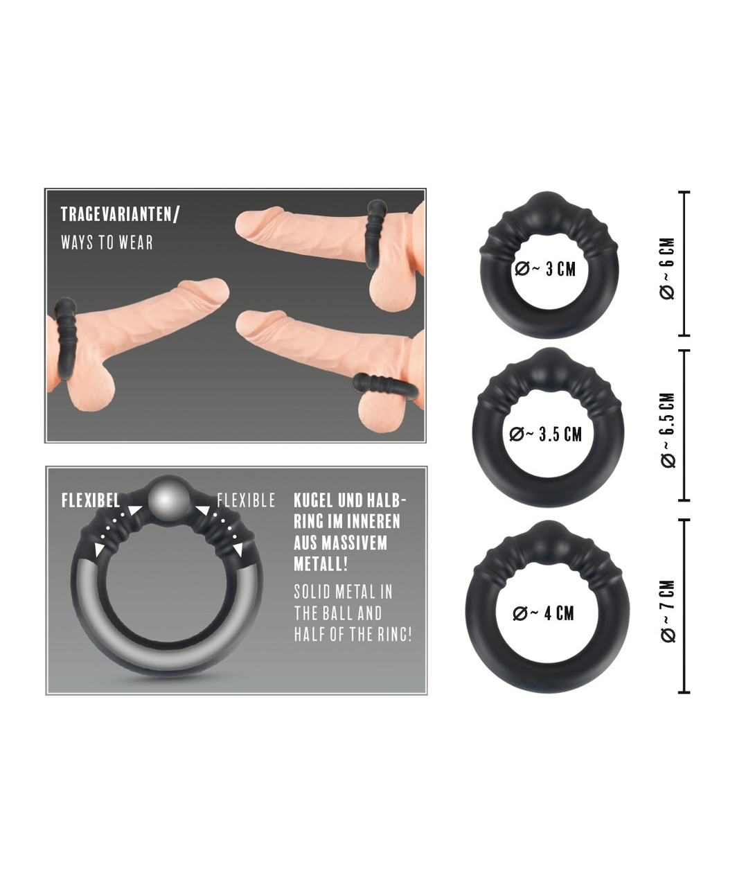 Rebel Weighted Silicone Cock Ring Set