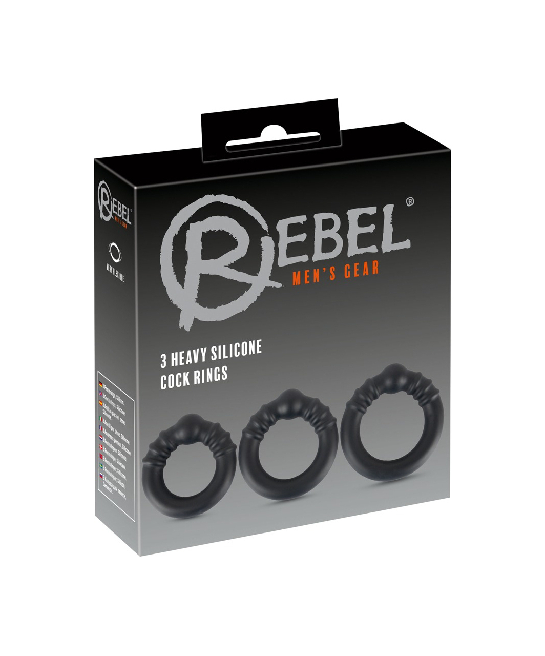 Rebel svertinių silikono penio žiedų komplektas