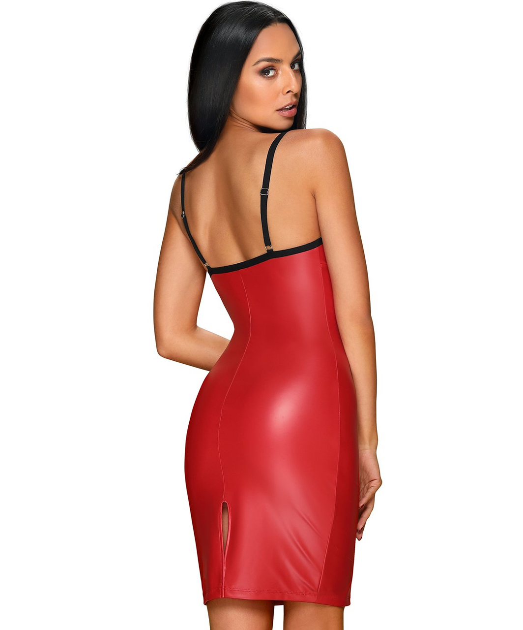 Obsessive „Redella“ raudona netikros odos mini suknelė