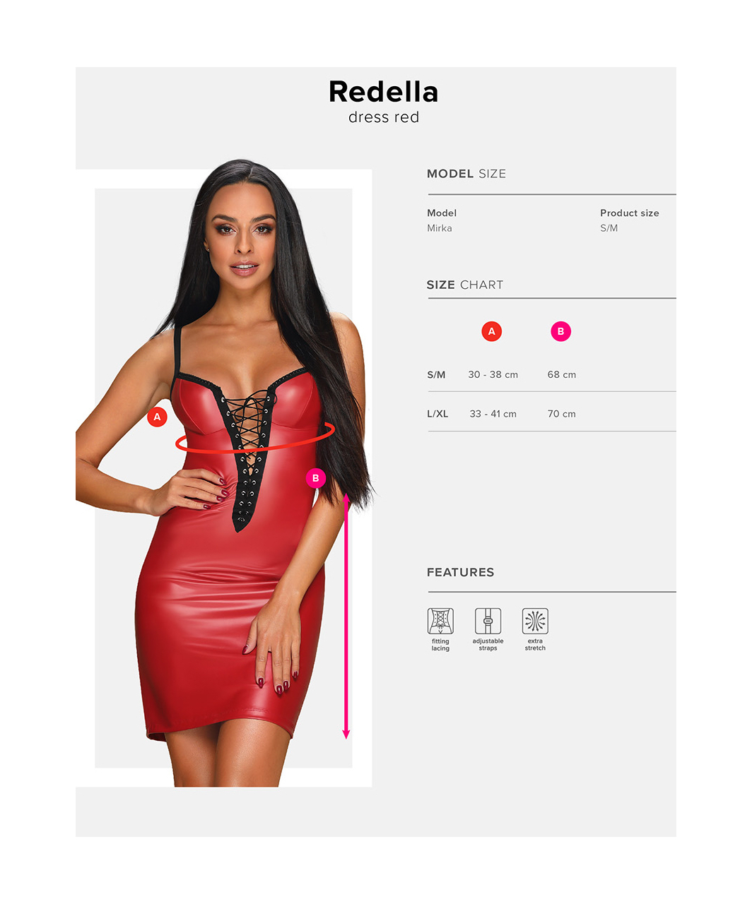 Obsessive Redella красное платье мини из искусственной кожи