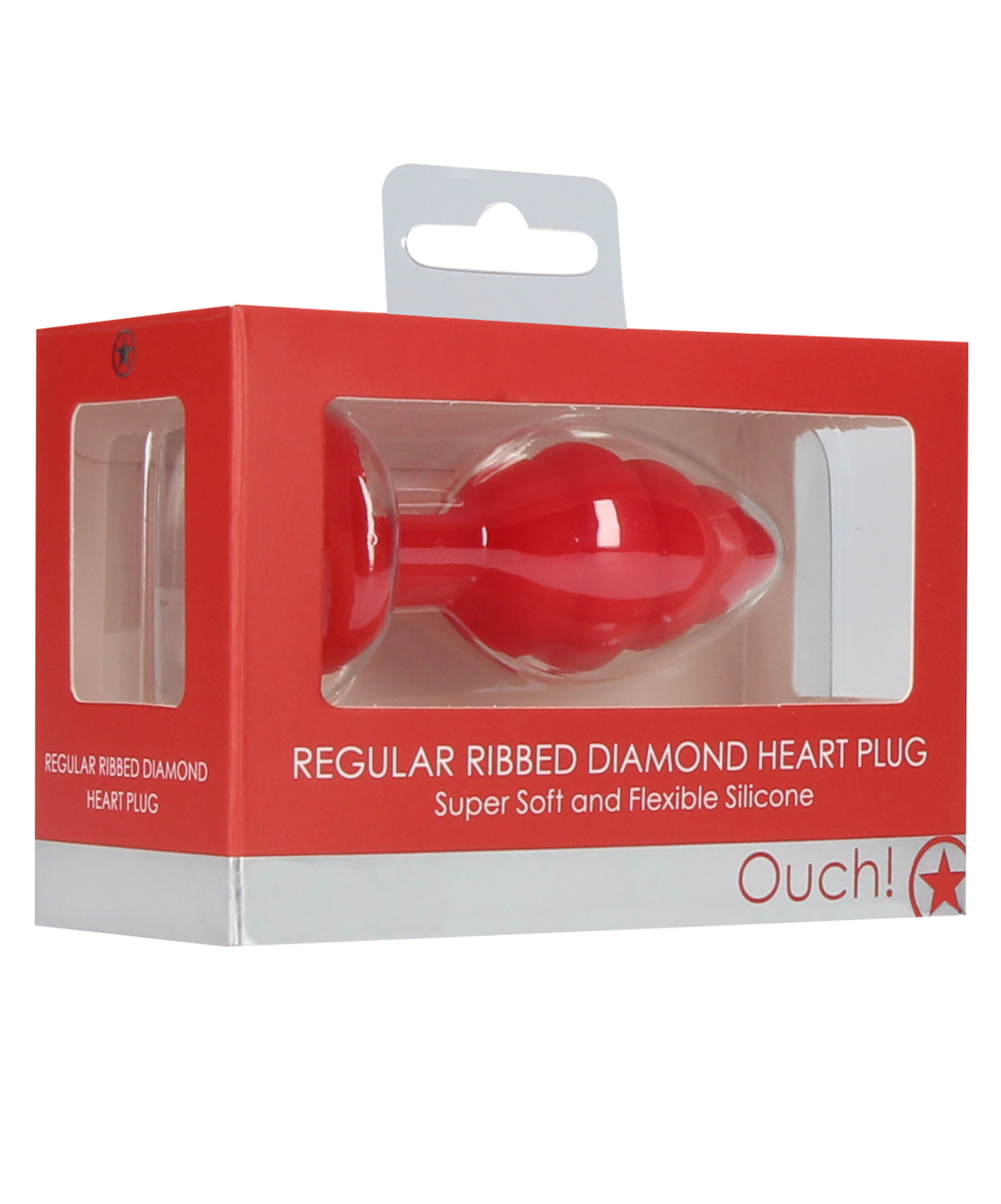 Shots Toys Ribbed Jewel Heart Plug Small