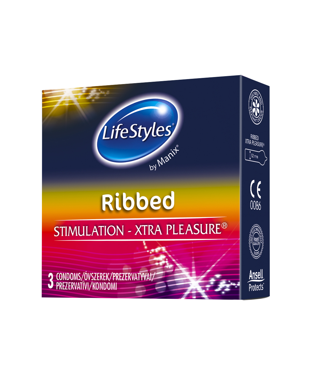 LifeStyles Ribbed (3 / 12 tk.)