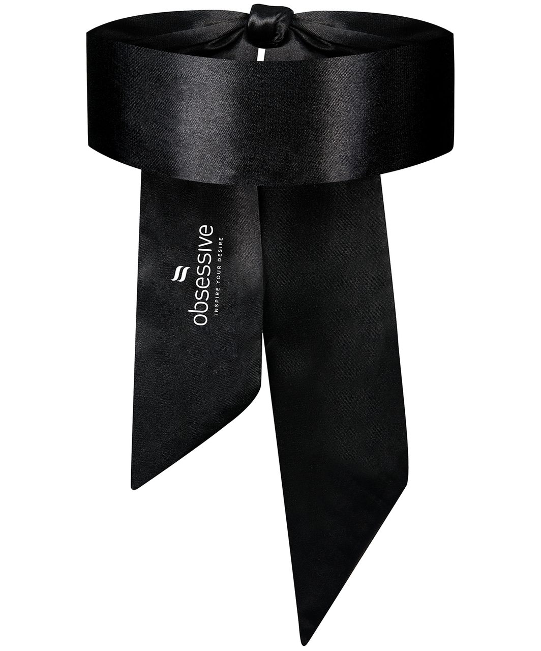 Obsessive black ribbon blindfold