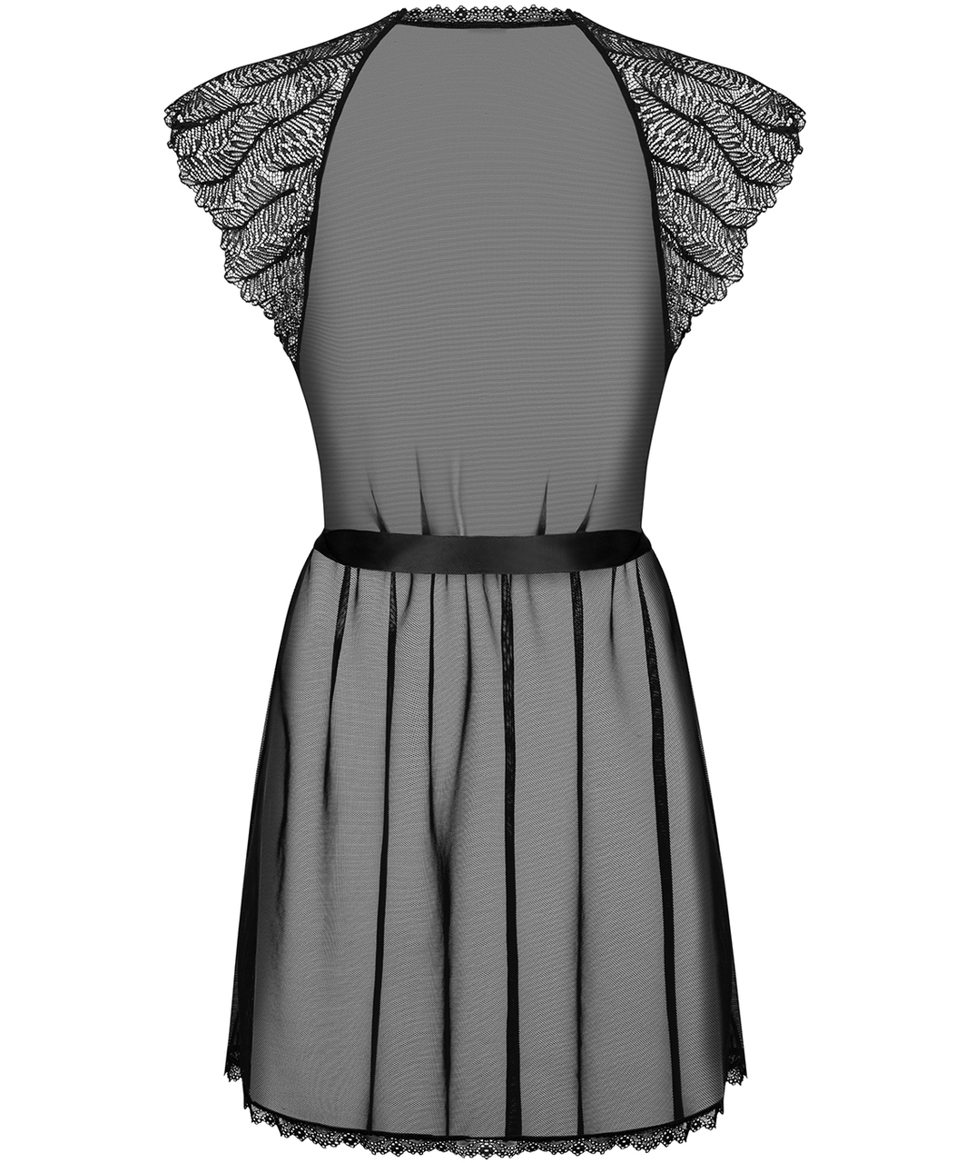 Obsessive Romanesa black sheer mesh peignoir