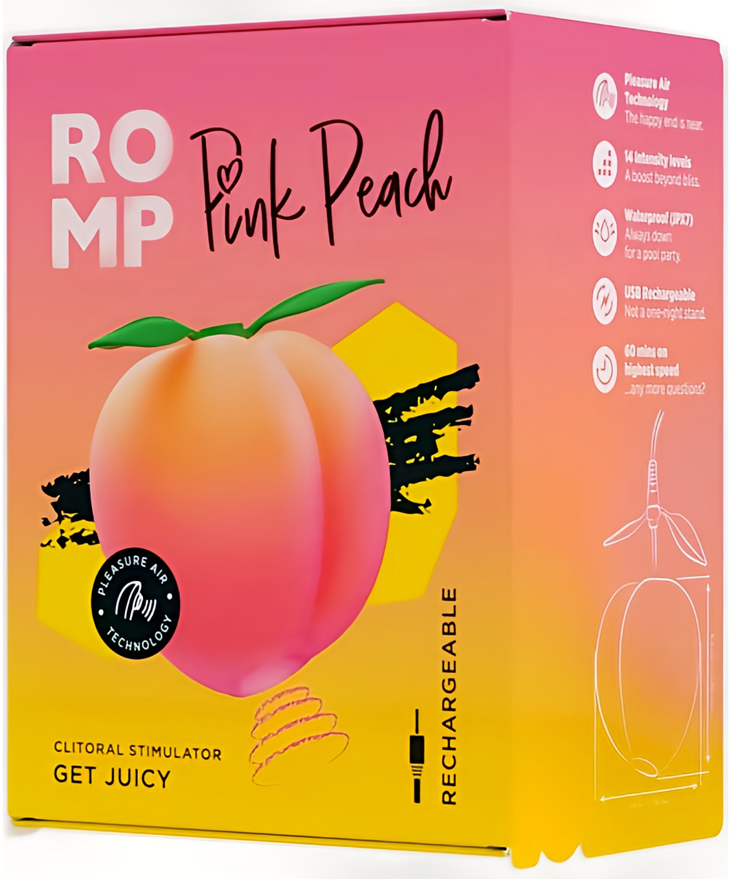 Romp Pink Peach Pleasure Air stymulator łechtaczki