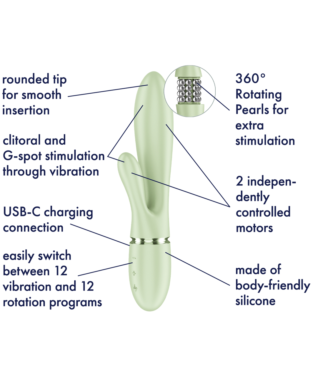 Satisfyer Pearl Bunny 2 vibrators ar rotējošām pērlītēm