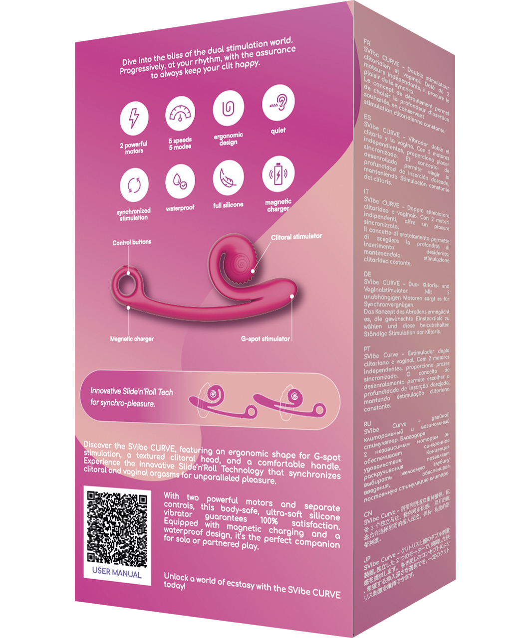 Snail Vibe Curve Slide'n'Roll Dual vibraator