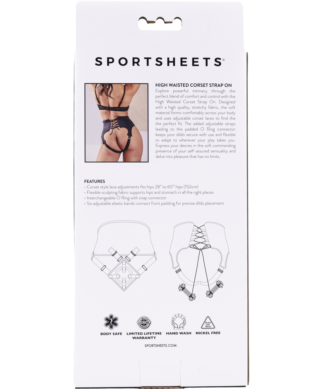 Sportsheets Korkea vyötäröinen korsetti Strap-On