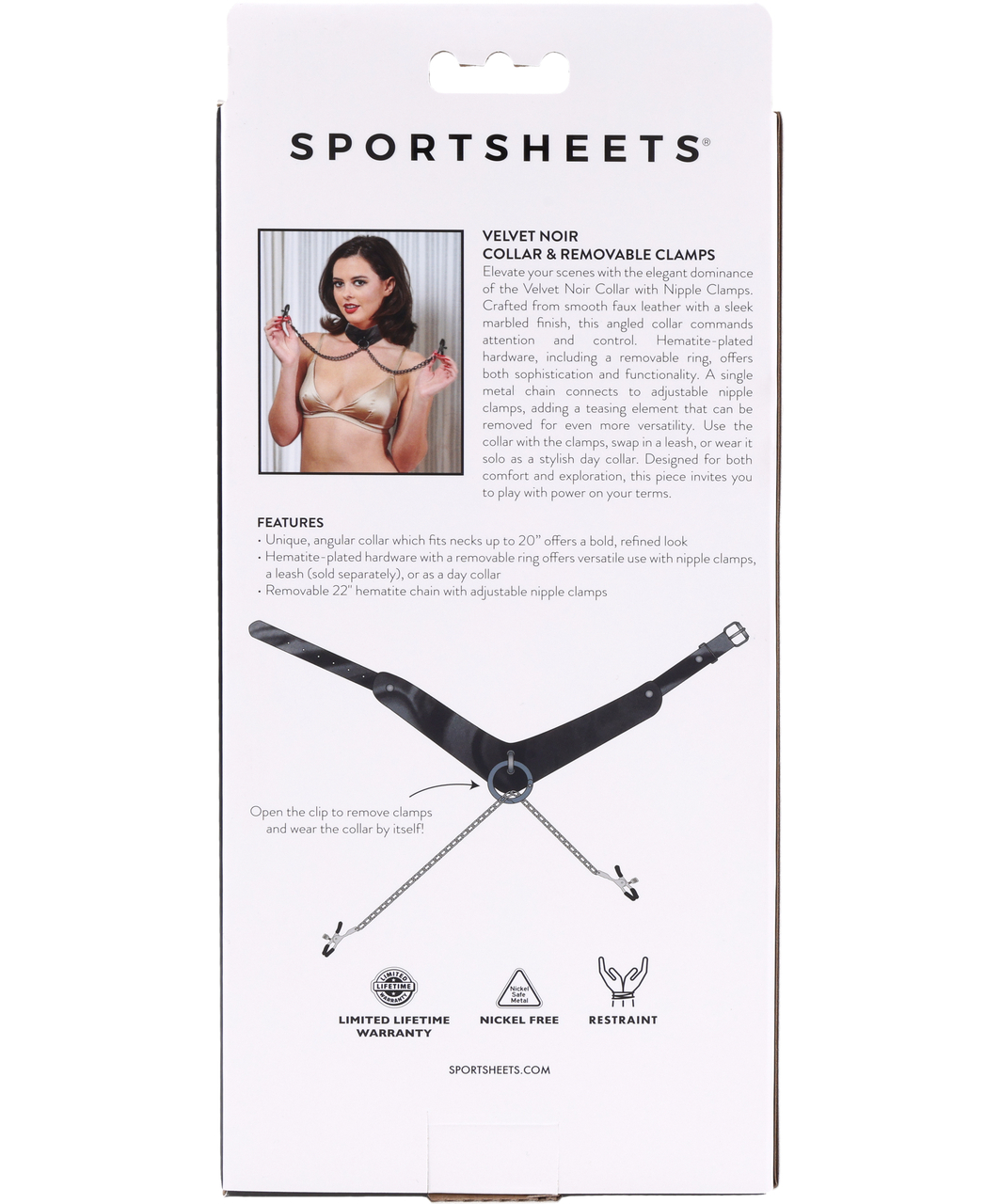 Sportsheets Velvet Noir Collar & Nipple Clamps