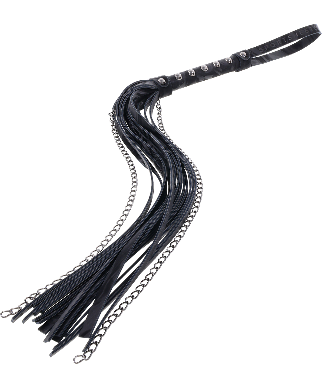Sportsheets Velvet Noir плеть из искусственной кожи с цепями