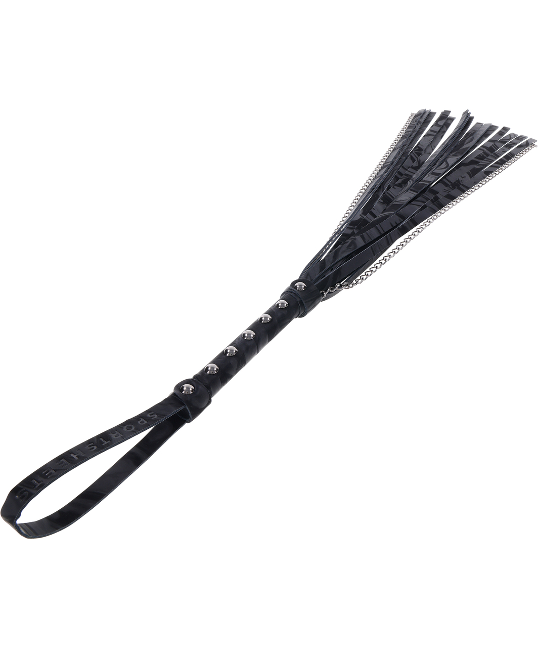 Sportsheets Velvet Noir плеть из искусственной кожи с цепями