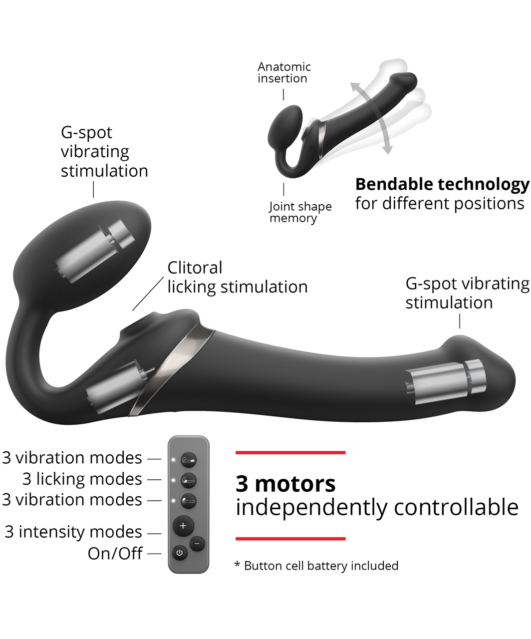 Strap On Me Multi Orgasm Bendable Strap On vibrators