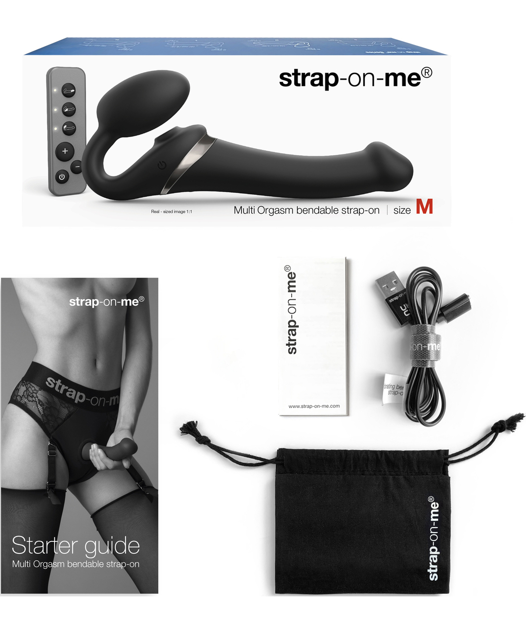 Strap On Me Multi Orgasm Bendable Strap On vibratorius
