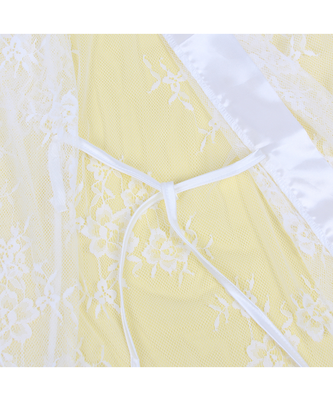 Subblime Fiorella white sheer mesh peignoir