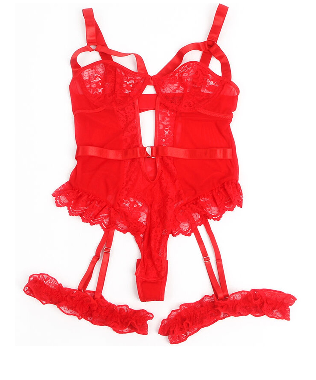 Subblime Punane rihmade ja väljalõikega bodykostüüm