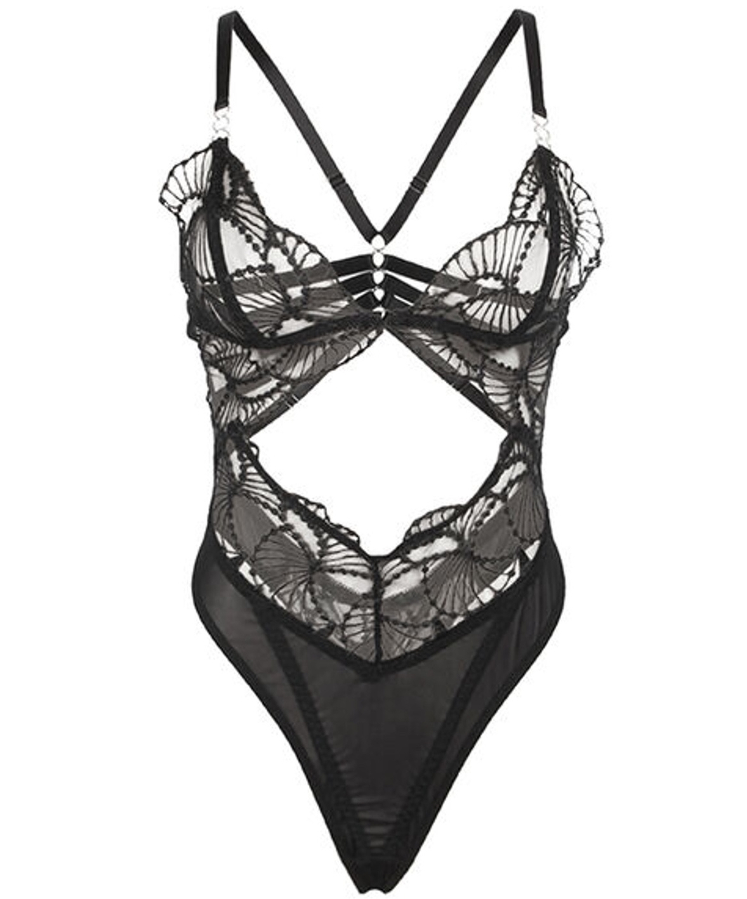 Subblime sheer bodysuit with an open midsection