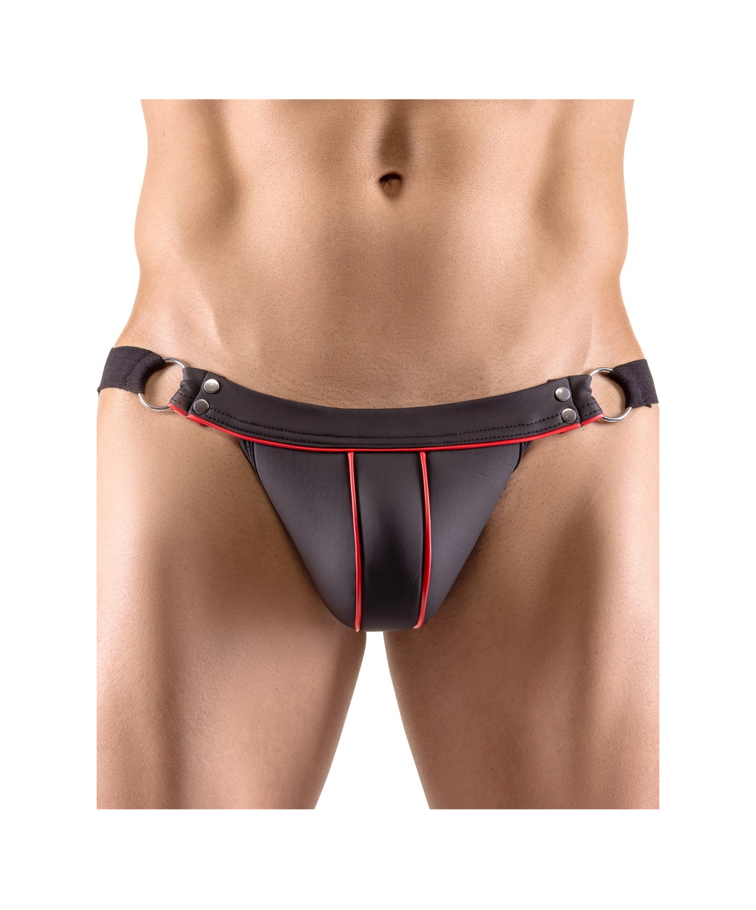 Svenjoyment black matte look jockstap with contrasting piping