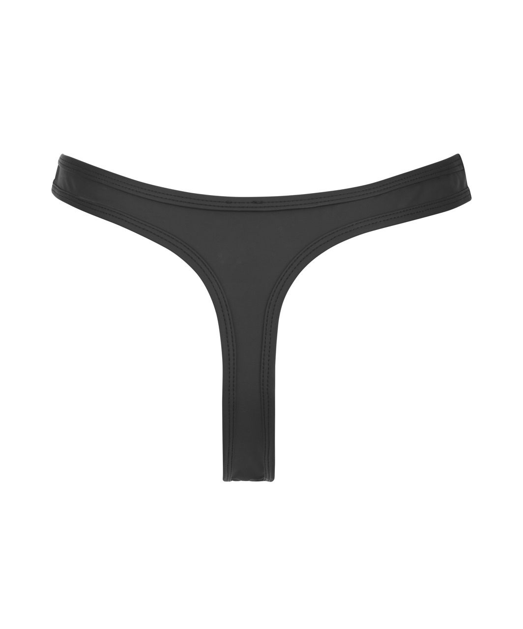 Svenjoyment black matte look open thong