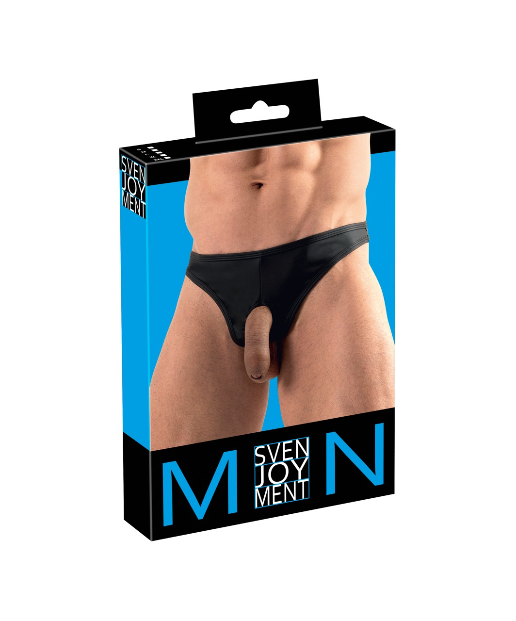 Svenjoyment black matte look open thong