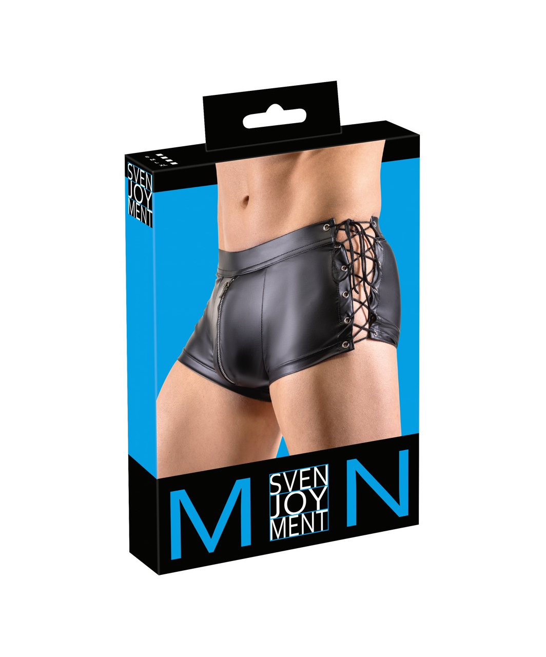 Svenjoyment black matte look trunks with side lacing