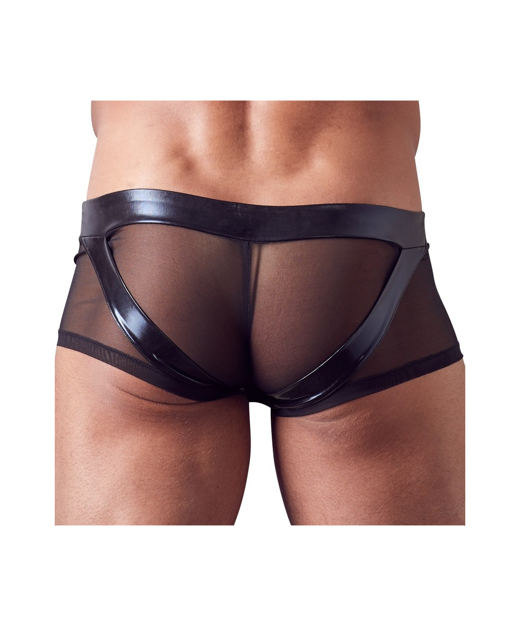 Svenjoyment black sheer mesh boxer briefs with cock ring