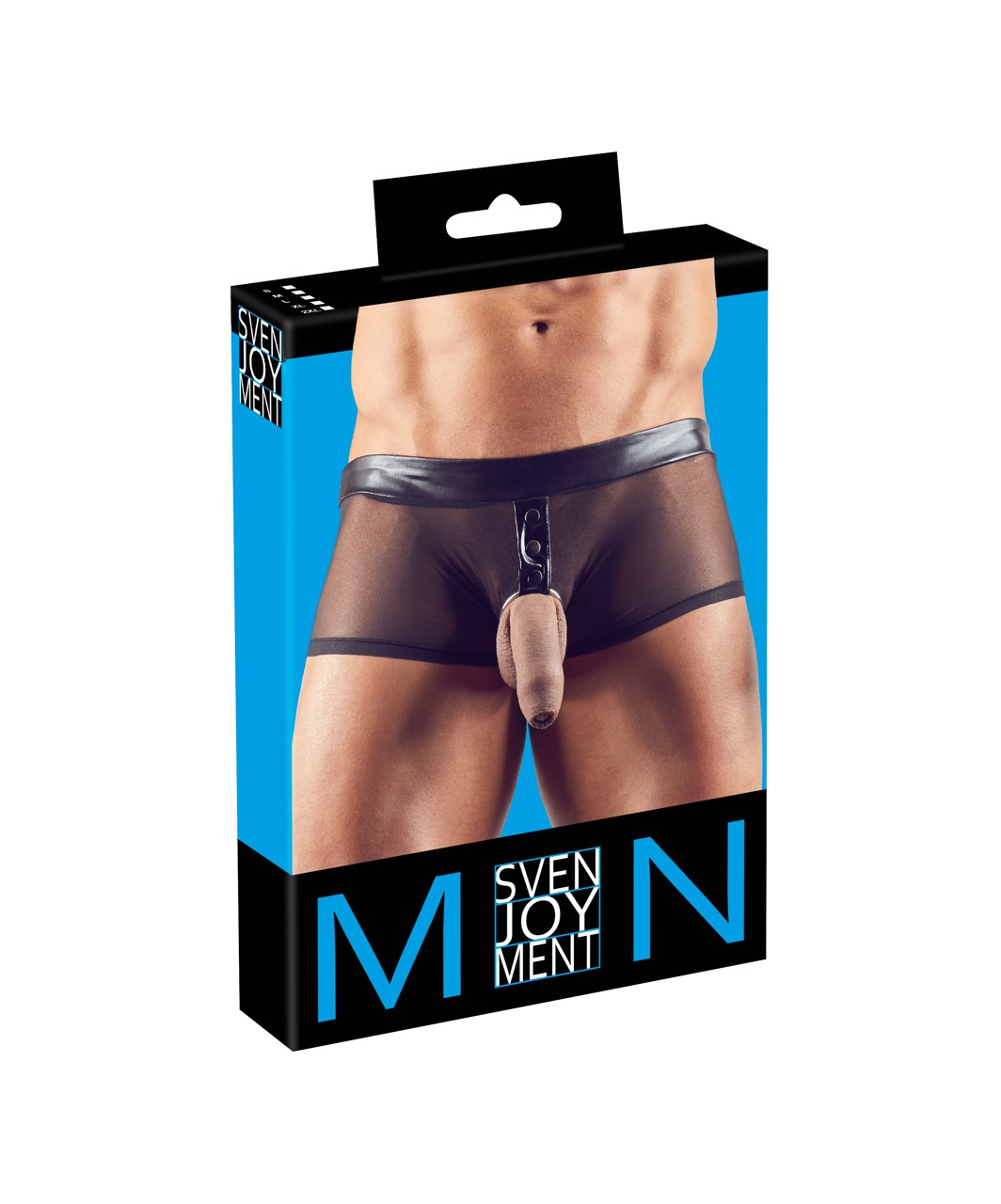 Svenjoyment black sheer mesh boxer briefs with cock ring