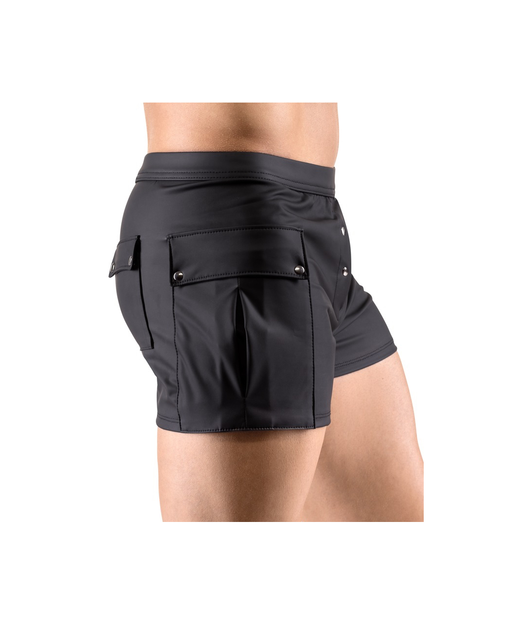 Svenjoyment black matte look shorts with pockets