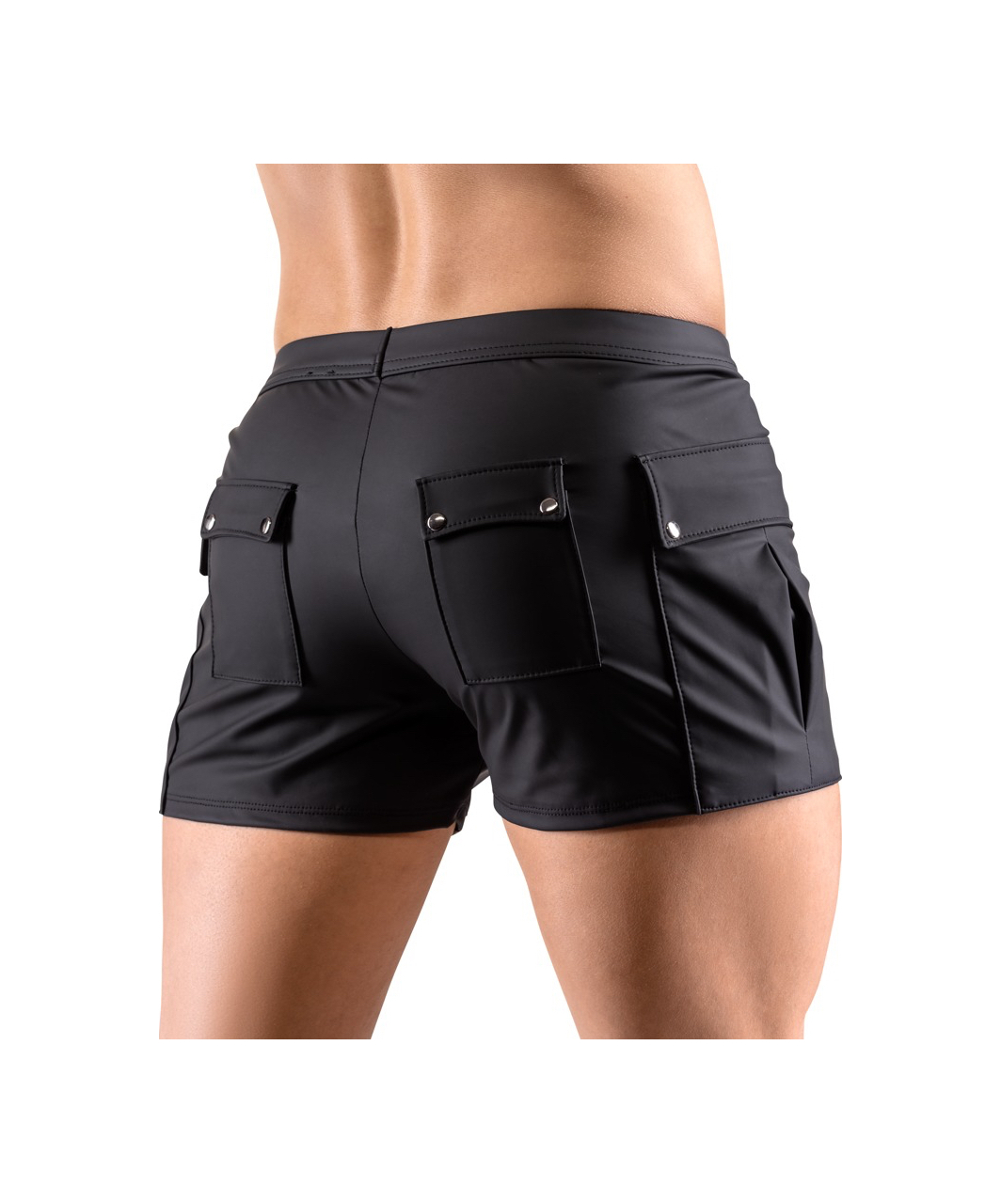 Svenjoyment black matte look shorts with pockets