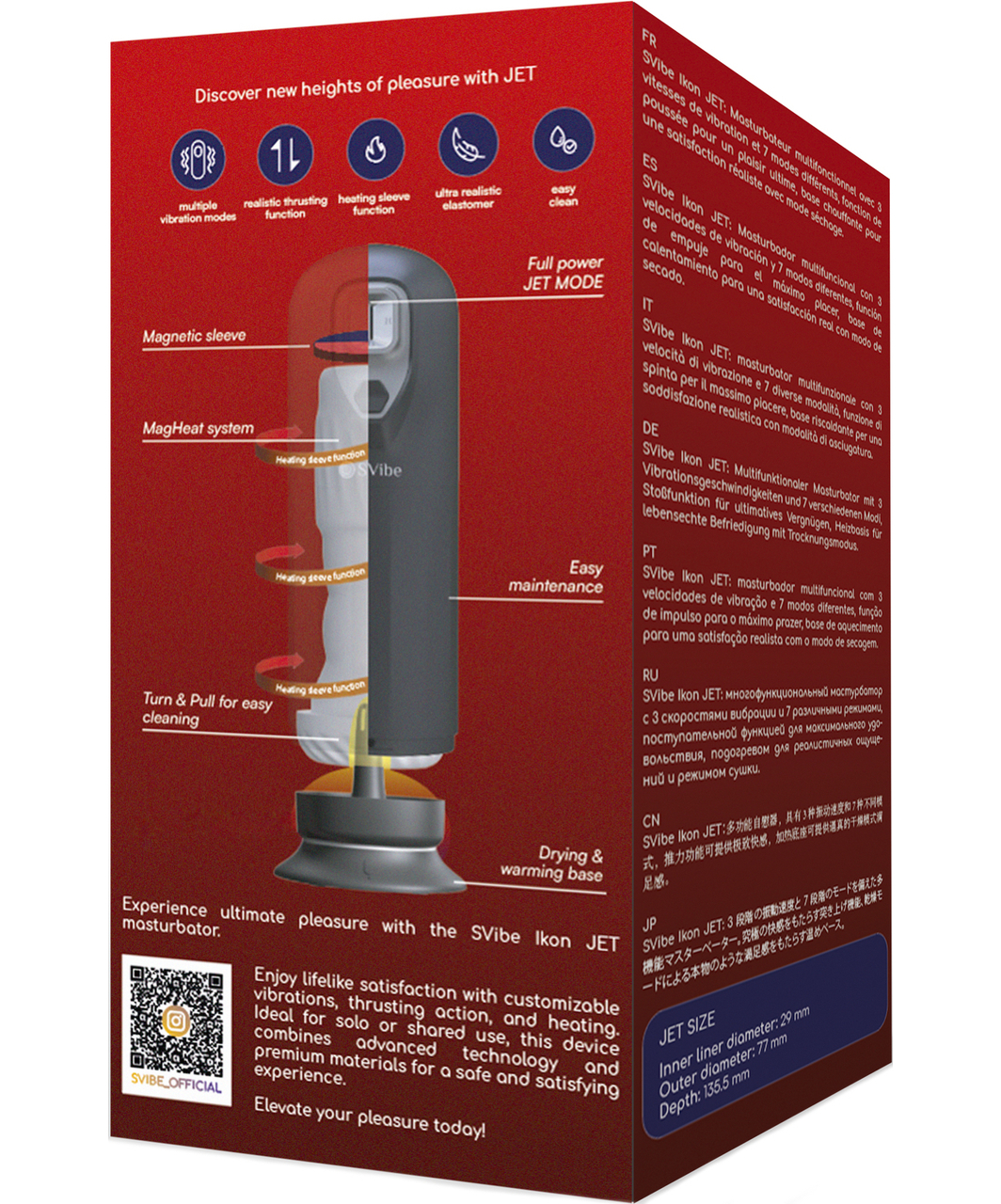 SVibe Ikon JET automaattinen lämmitetty ja värisevä masturbaattori