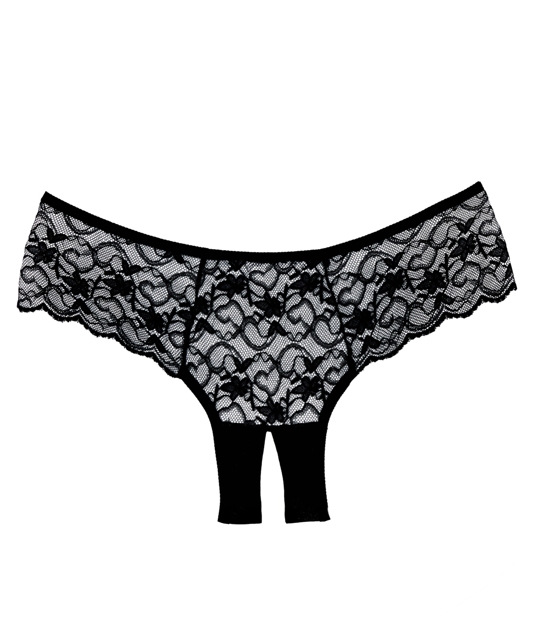 Allure Lingerie Sweetheart black lace crotchless shorts