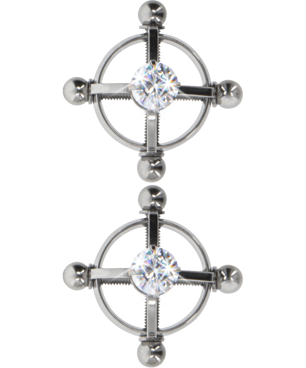 Taboom Nipple Press Clamps Divine Cross Silver