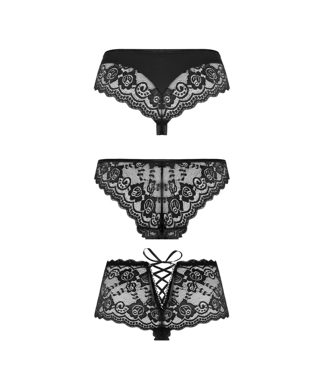 Underneath Eden black lace panty set