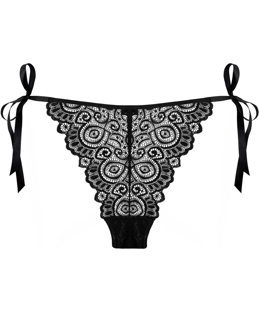 Underneath Luna black lace tie-side thong