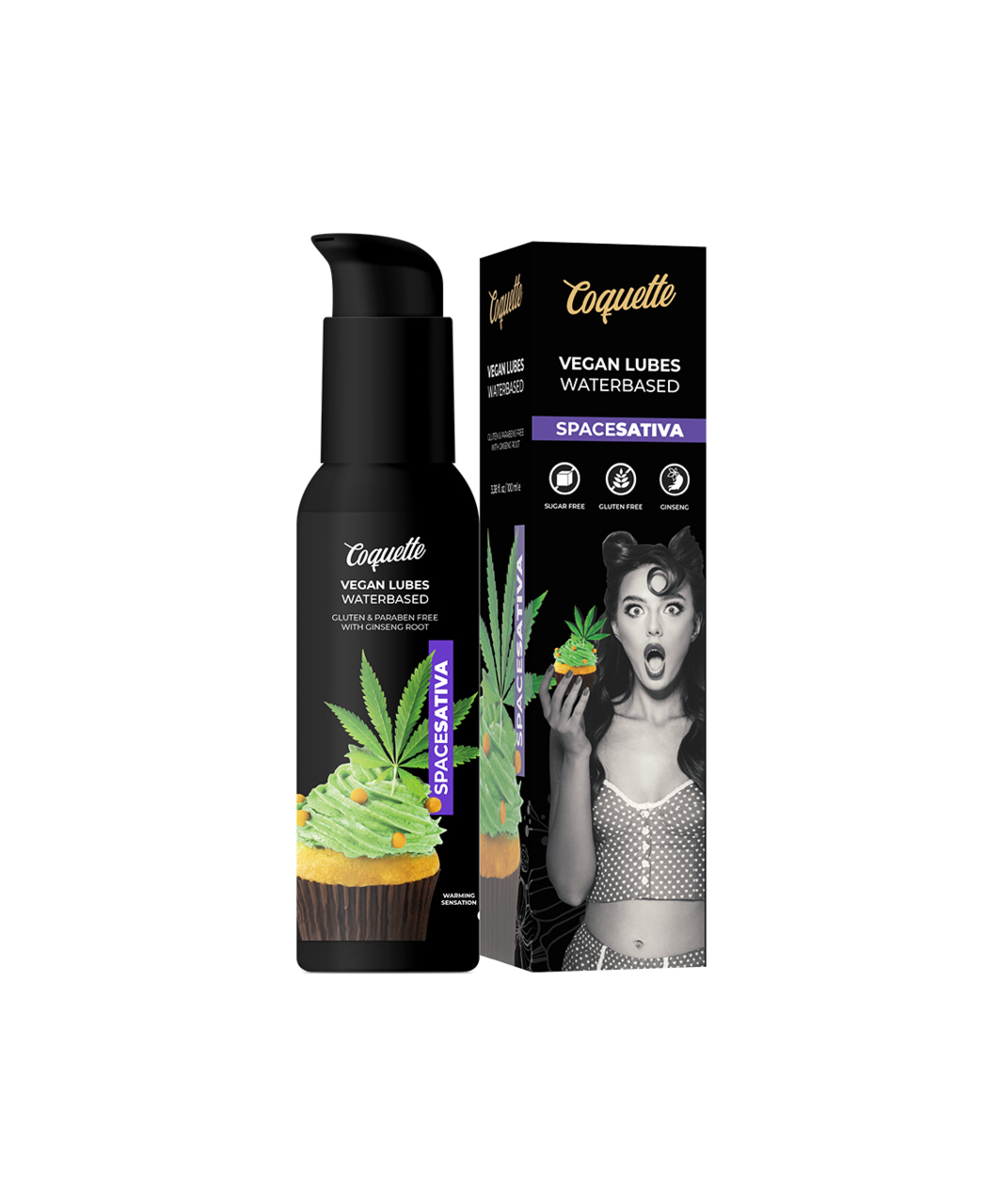 Coquette maitsestatud ja soojendavad veganlibestid (100 ml)