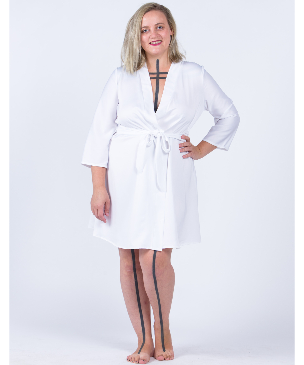 MAKE white satin robe