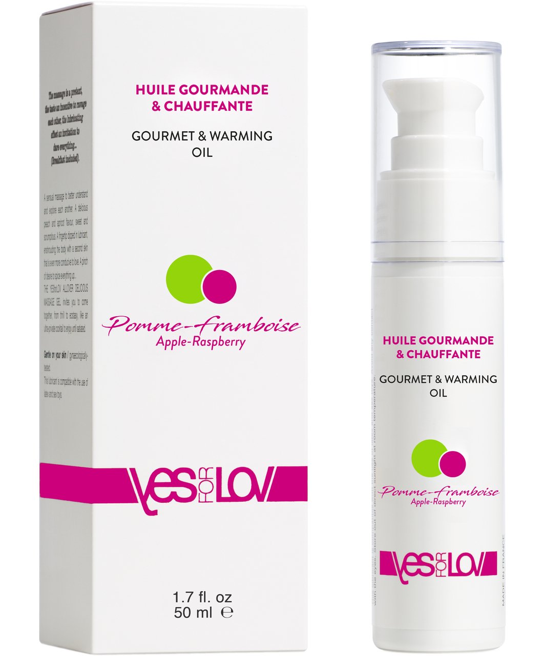 YESforLOV skūpstiem droša sildoša masāžas eļļa 50 ml