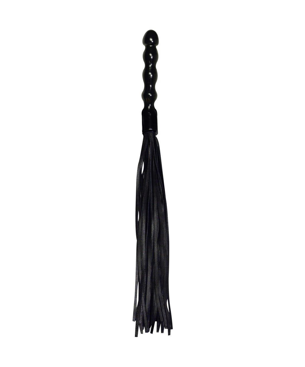 Zado black leather whip with wooden handle
