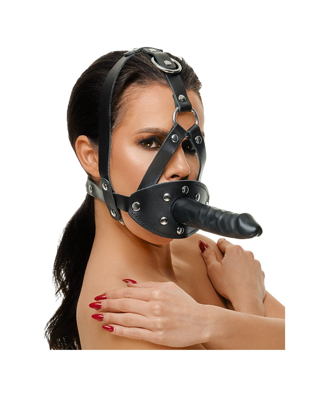 Zado Gag & Dildo leather head harness