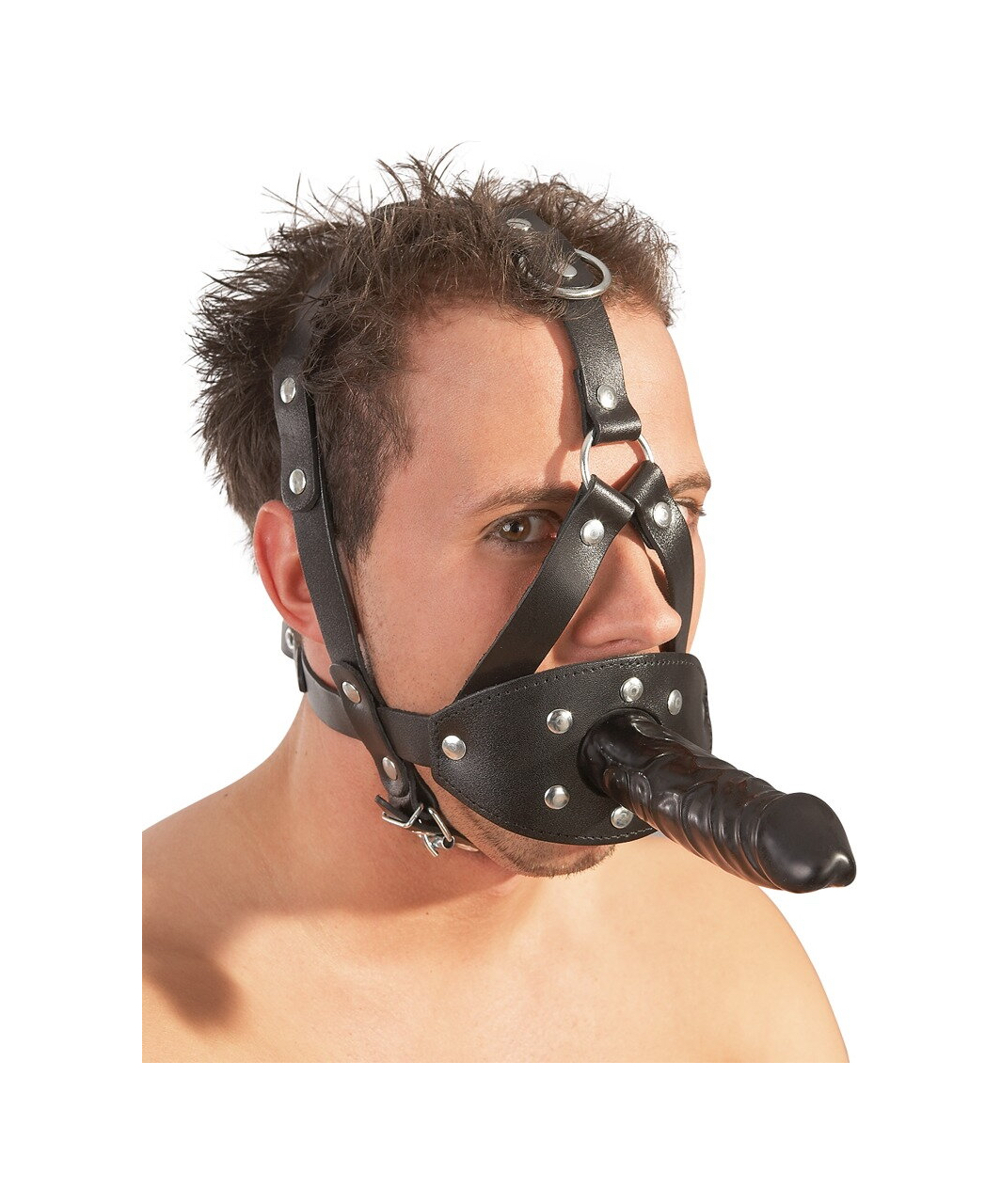 Zado Gag & Dildo leather head harness