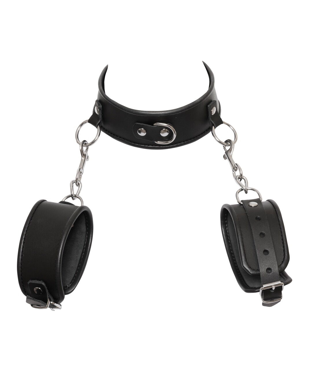 Zado leather collar & wrist cuff set