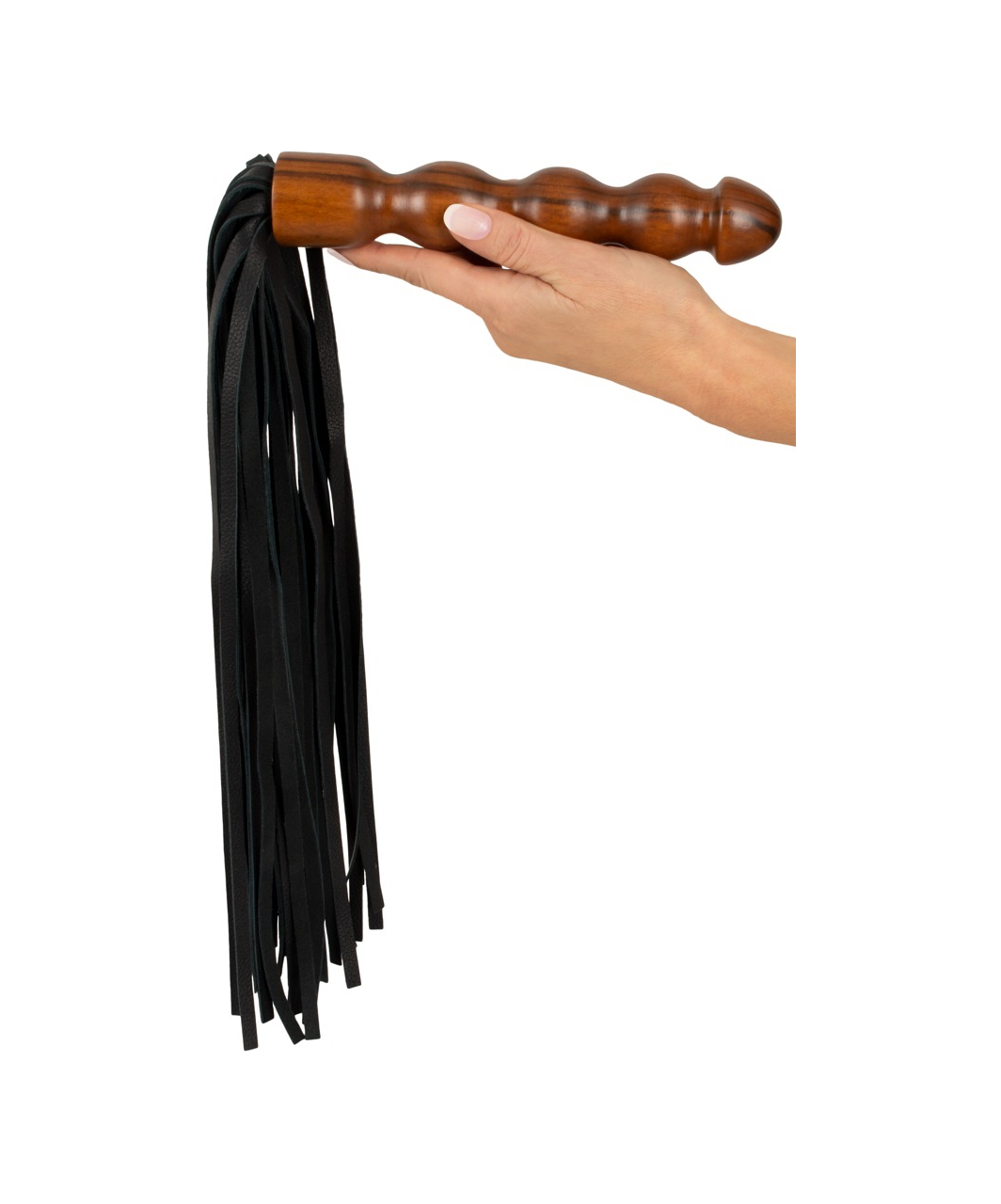 Zado leather flogger with wooden handle