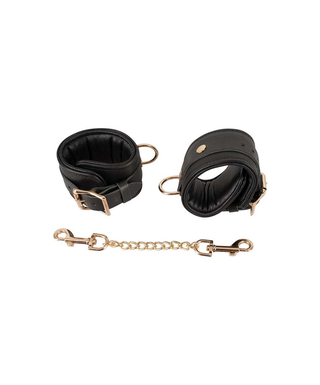 Zado Leather Handcuffs with Gold-coloured Chain