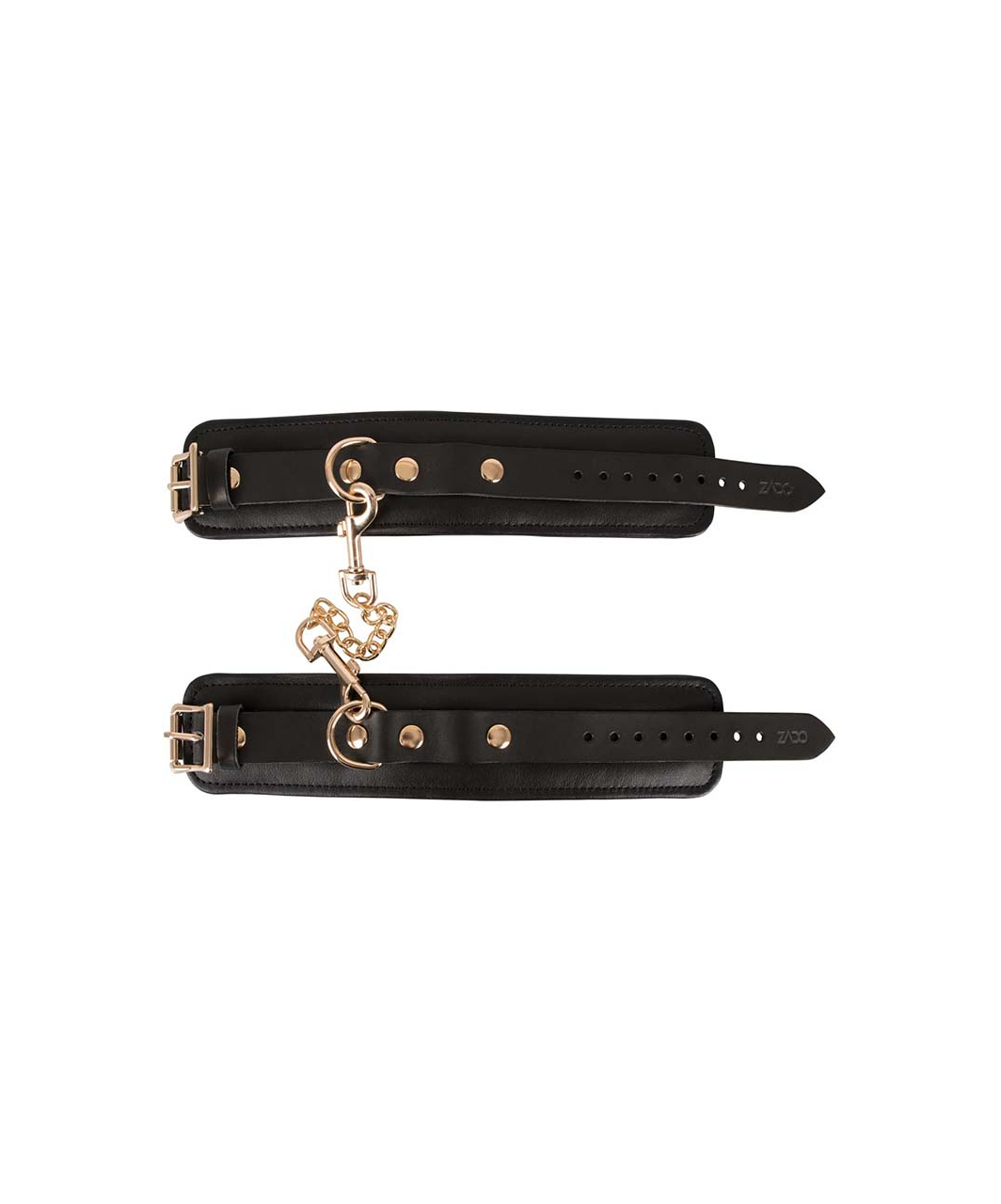 Zado кожаные наручники с цепью золотого цвета