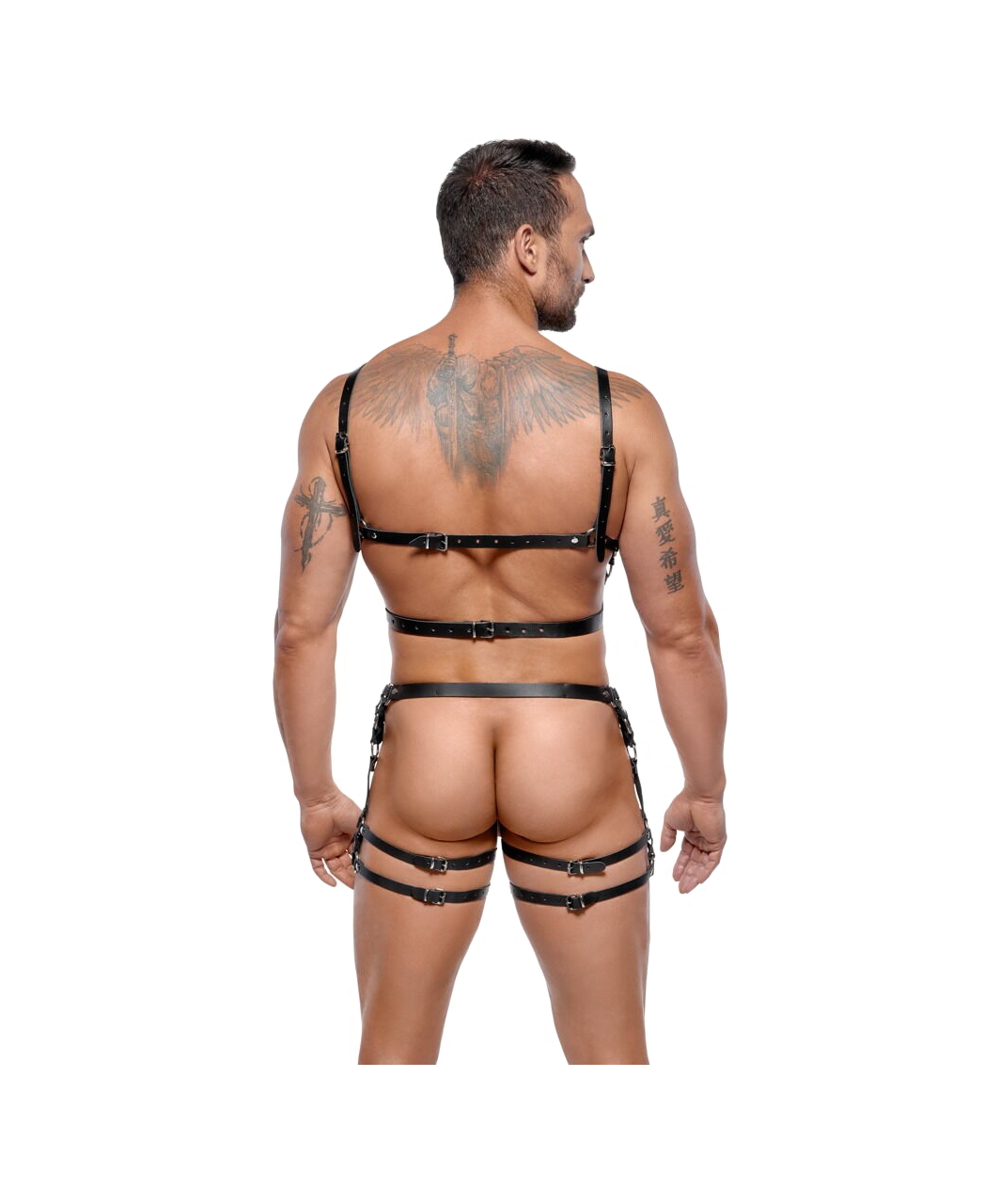 Zado leather suspender harness two-piece set