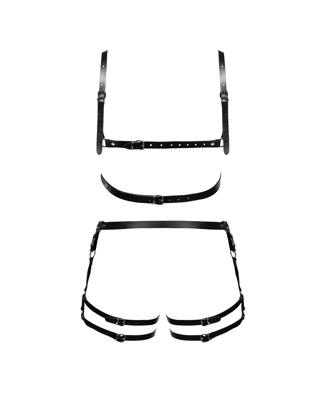 Zado leather suspender harness two-piece set