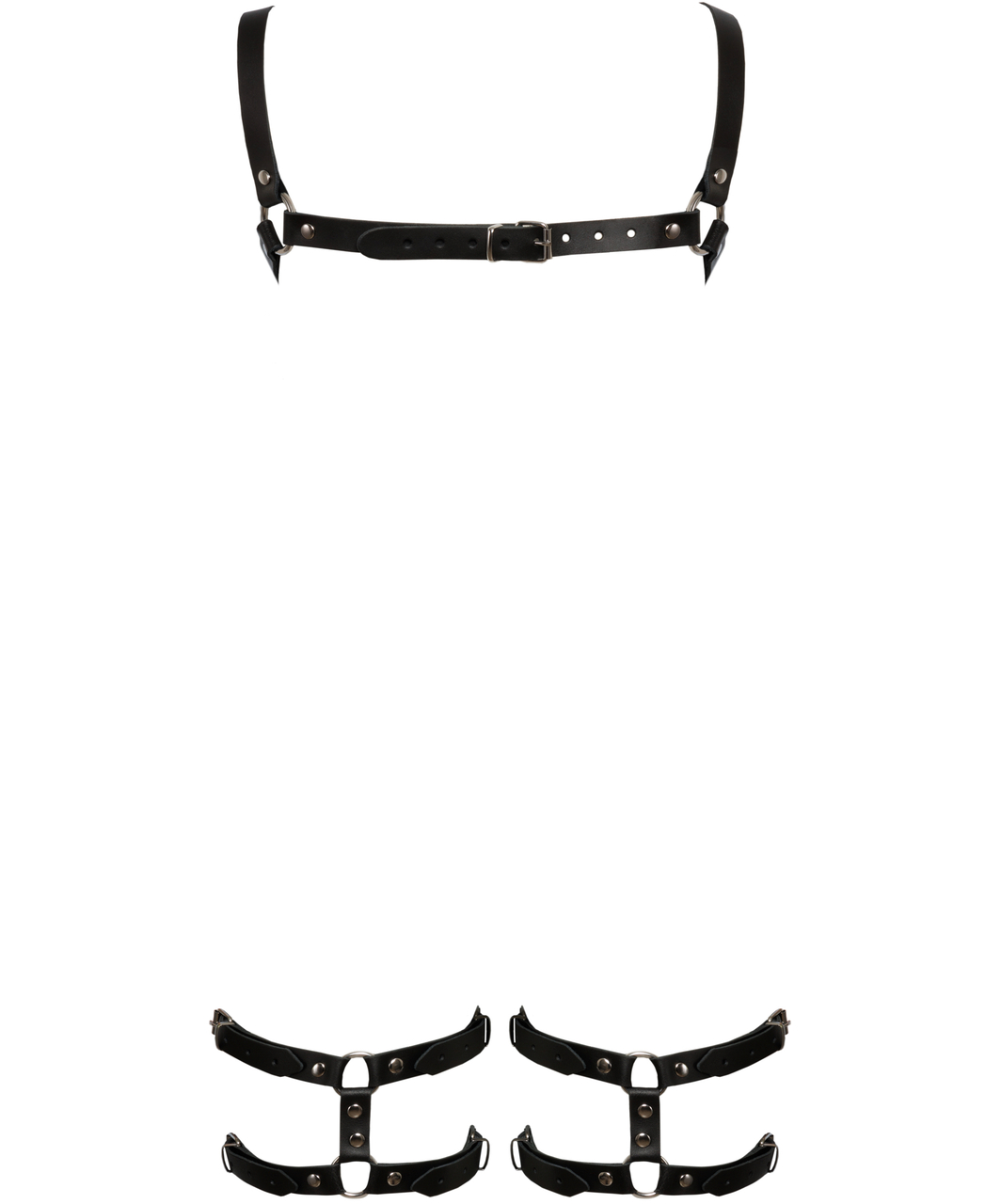 Zado leather suspender style body harness