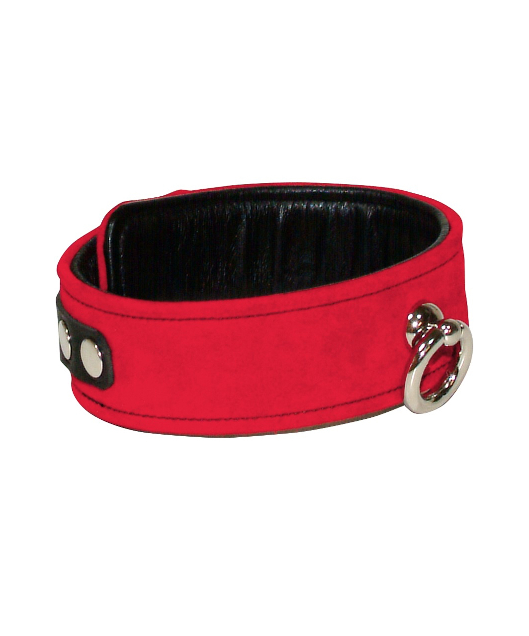 Zado red & black leather collar