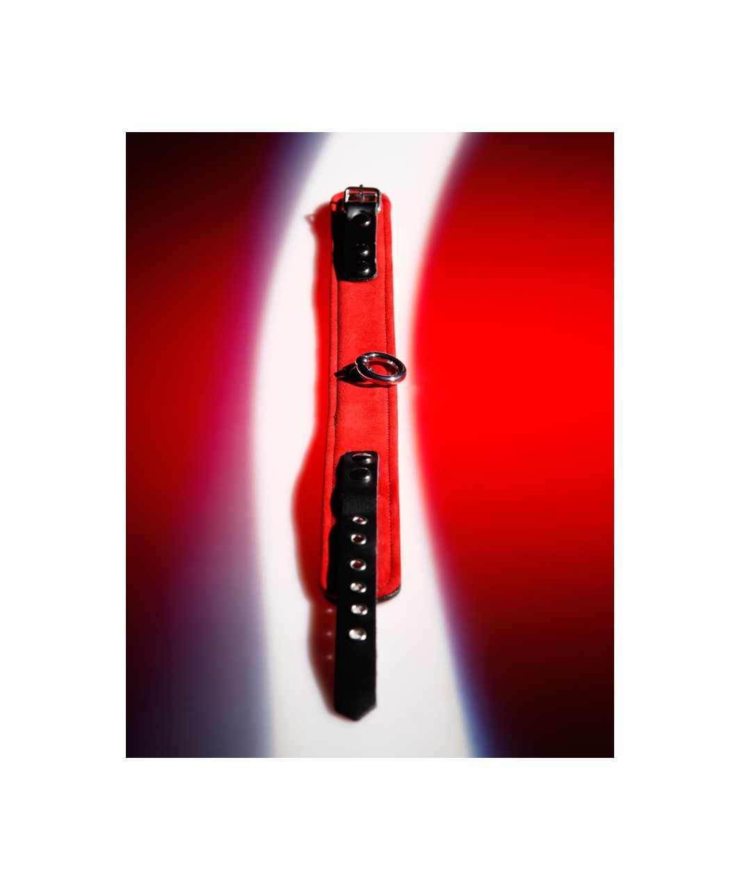 Zado red & black leather collar