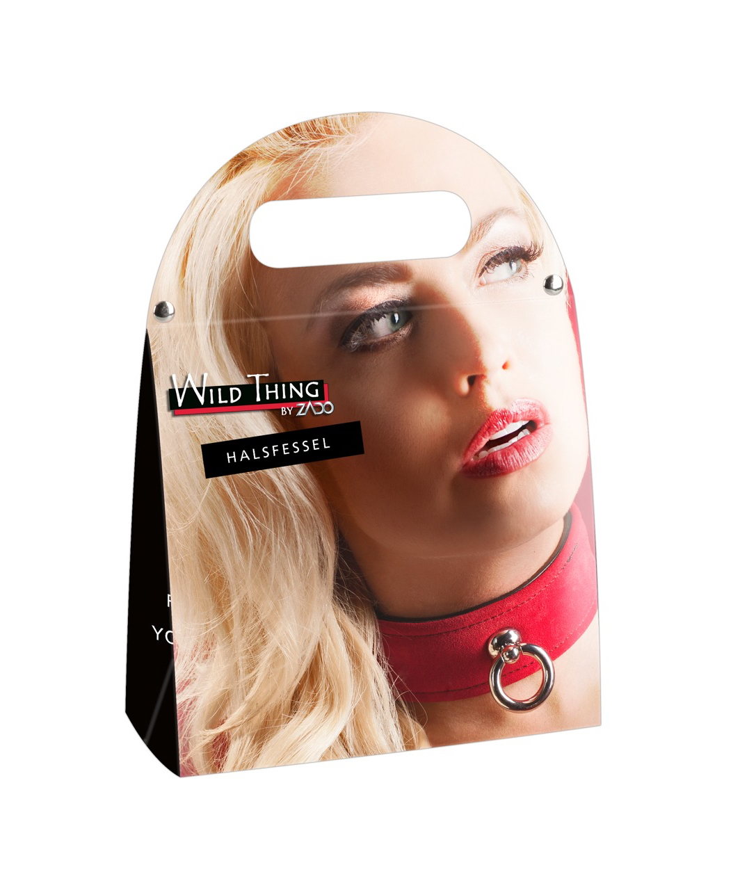 Zado red & black leather collar